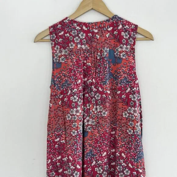 J.Jill Dress Size Medium Floral Button Front V-Neck Sleeveless Cottagecore - Picture 10 of 11
